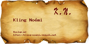 Kling Noémi névjegykártya